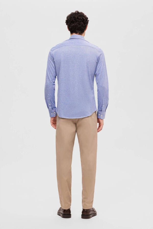 SELECTED HOMME gemêleerd slim fit overhemd SLHSLIMBOND blauw - Foto 3