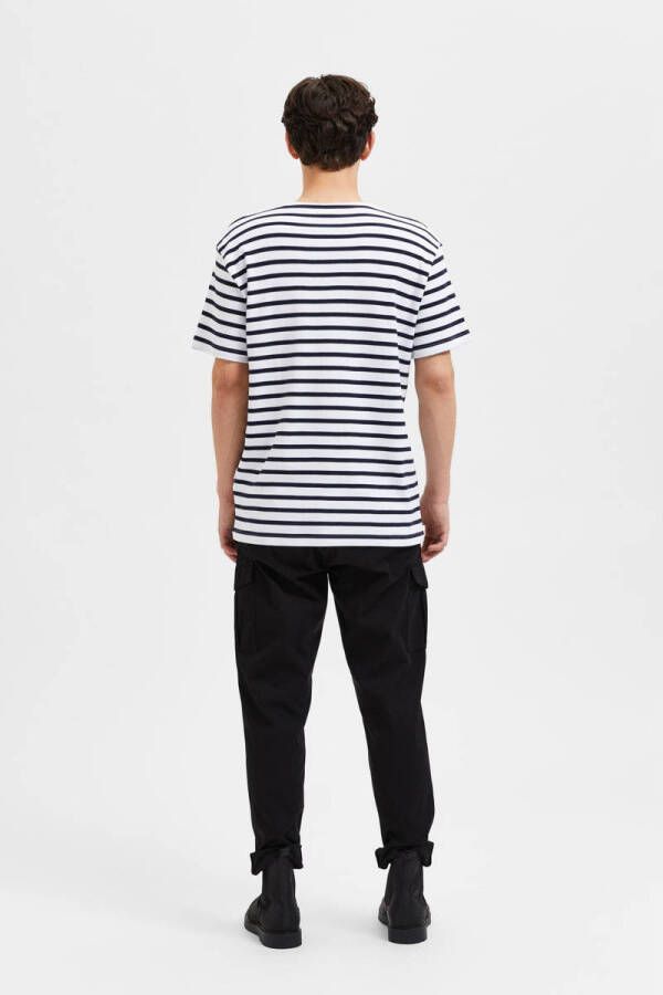 SELECTED HOMME gestreept T-shirt SLHBRIAC wit
