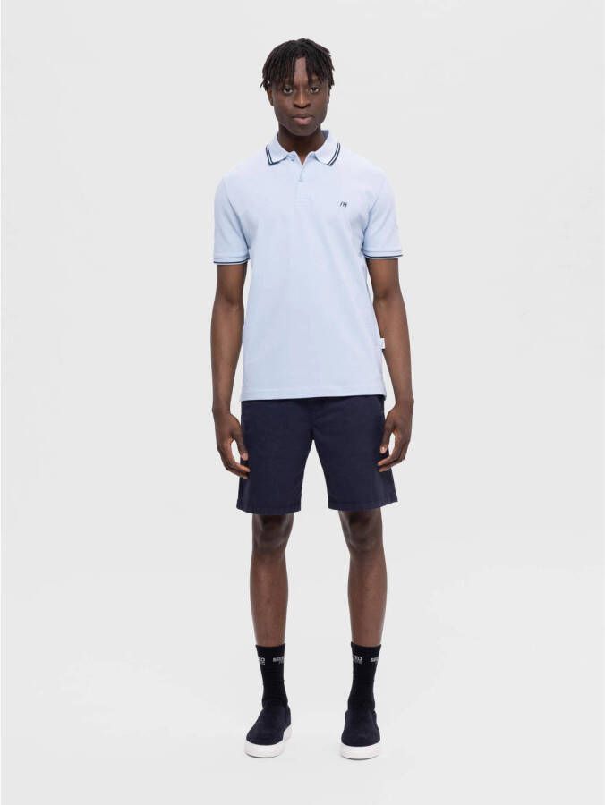 SELECTED HOMME regular fit polo SLHDANTE van biologisch katoen cashmere blue