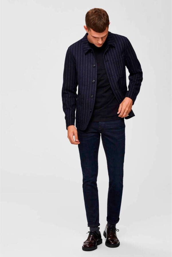 SELECTED HOMME slim fit jeans SLHLEON blue black denim