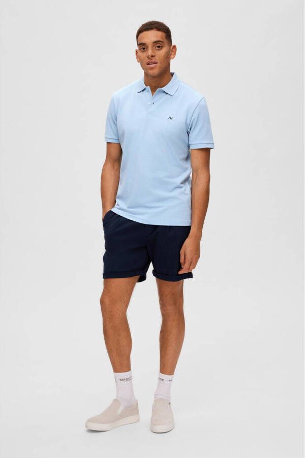 SELECTED HOMME slim fit polo SLHDANTE blauw