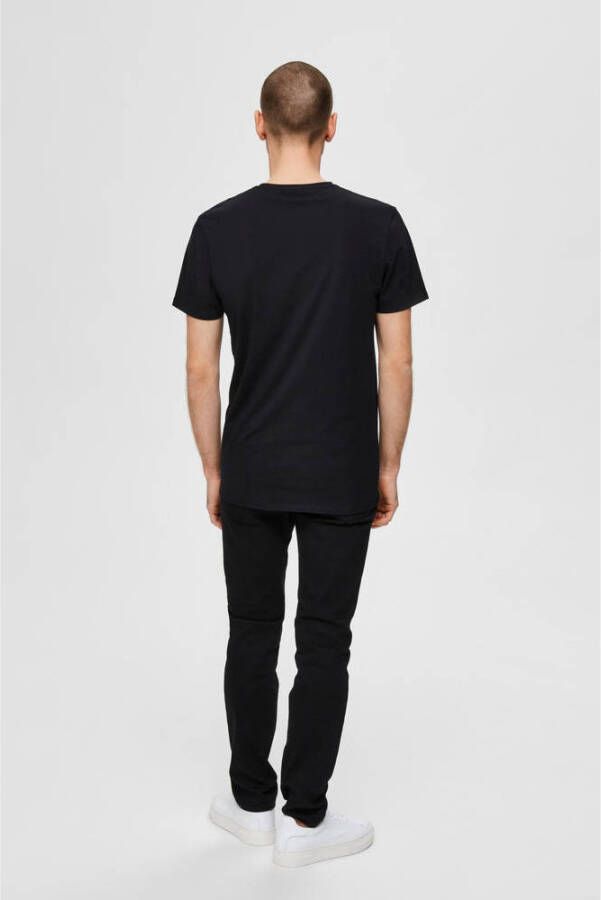 SELECTED HOMME T-shirt SLHNEWPIMA zwart