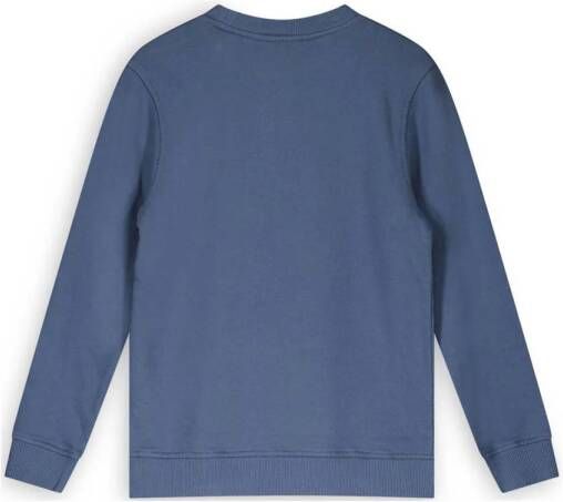 SEVENONESEVEN sweater met printopdruk middenblauw