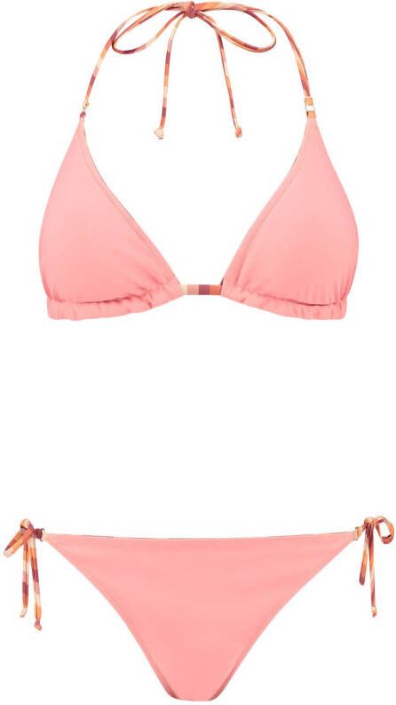 Shiwi reversible triangel bikini Liz roze bruin oranje