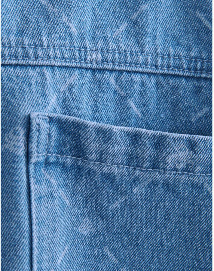 Shoeby denim blouse met logo medium blue denim