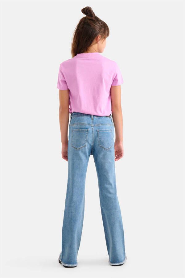 Shoeby high waist flared jeans mediumstone Blauw Meisjes Denim Effen 140 - Foto 3