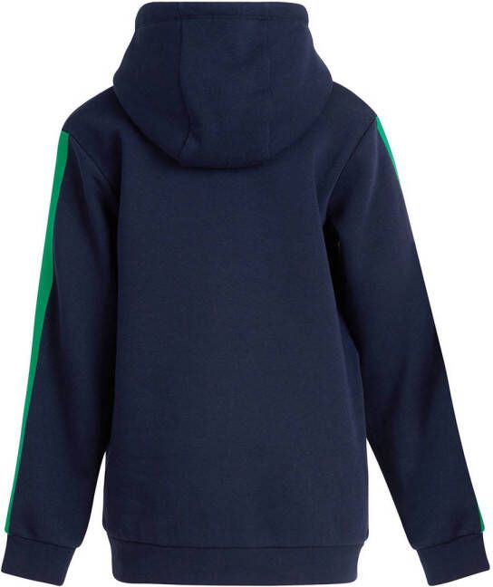 Shoeby hoodie met contrastbies donkerblauw groen Sweater Meerkleurig 122 128