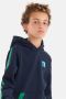 Shoeby hoodie met contrastbies donkerblauw groen Sweater Meerkleurig 122 128 - Thumbnail 2