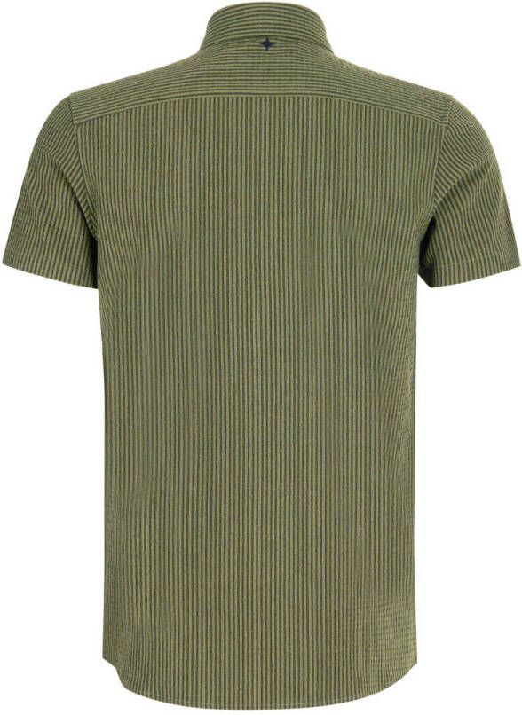 Shoeby gestreept regular fit overhemd green