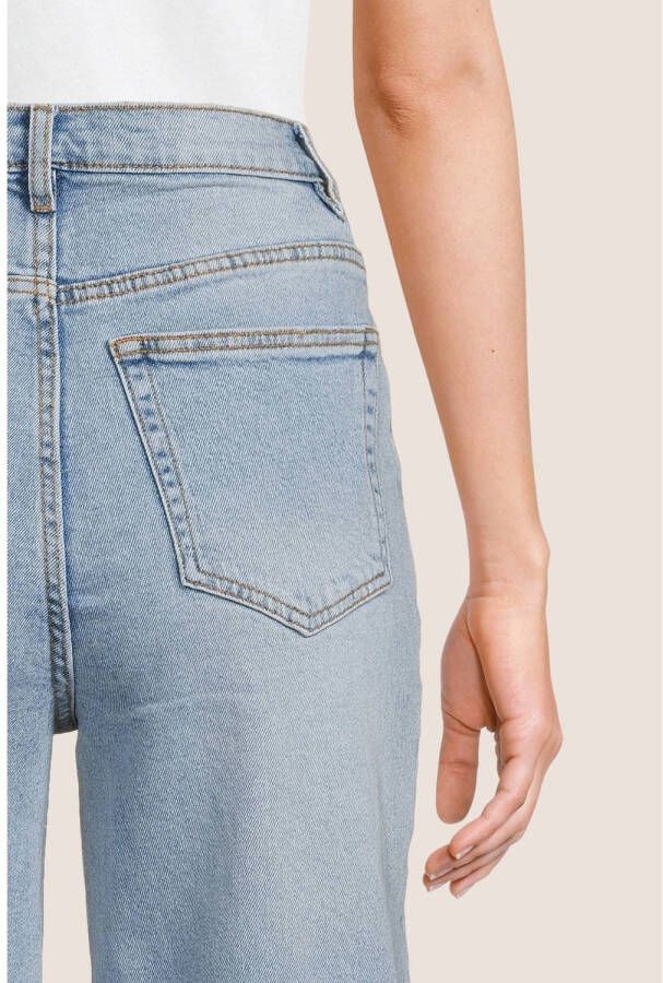 SisterS Point high waist wide leg jeans OWI-W light blue denim - Foto 3