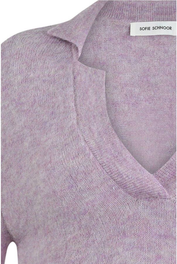 Sofie Schnoor gemêleerde fijngebreide sweater met wol lila - Foto 2
