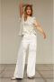 Sofie Schnoor Elegante Metallic Jacquard Blouse White Dames - Thumbnail 4