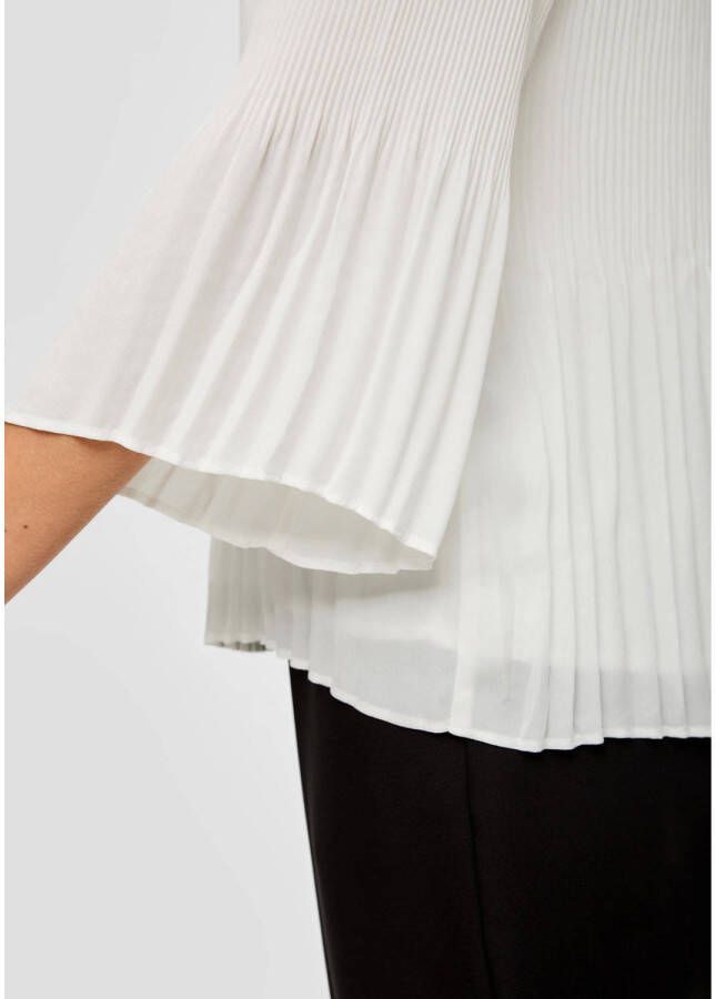 s.Oliver BLACK LABEL blousetop met plisse wit