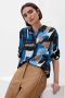 S.Oliver BLACK LABEL blouse met all over print blauw wit camel - Thumbnail 3