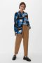 S.Oliver BLACK LABEL blouse met all over print blauw wit camel - Thumbnail 4