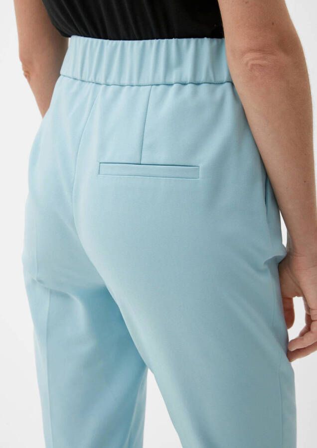 s.Oliver BLACK LABEL cropped high waist slim fit broek lichtblauw