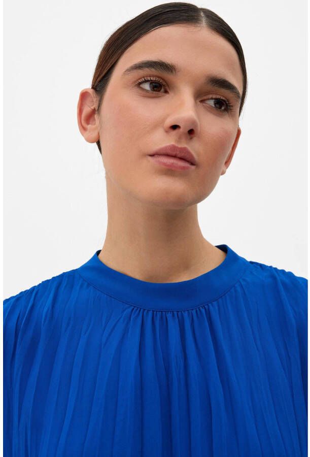s.Oliver BLACK LABEL blousetop met plisse blauw