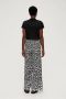 S.Oliver BLACK LABEL wide leg broek met linnen en all over print zwart wit - Thumbnail 3