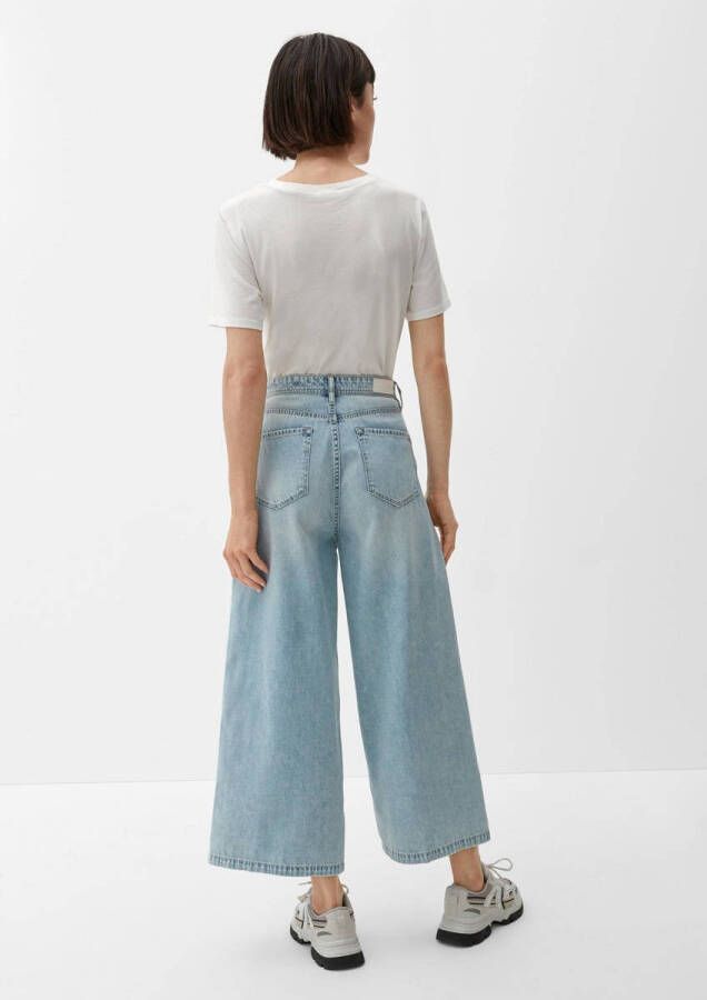 s.Oliver cropped high waist loose fit jeans light blue denim