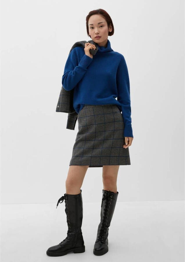 s.Oliver geruite rok grijs blauw zwart