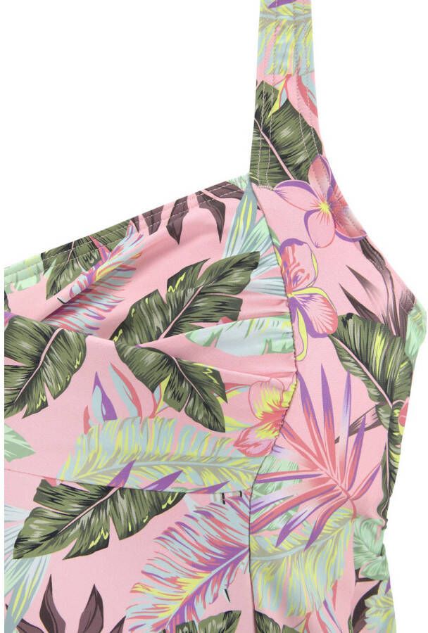 s.Oliver niet-voorgevormde tankini bikinitop met beugel roze groen