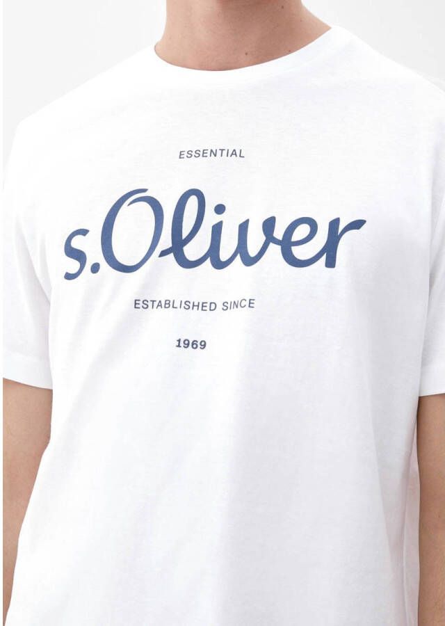 s.Oliver regular fit T-shirt met logo wit