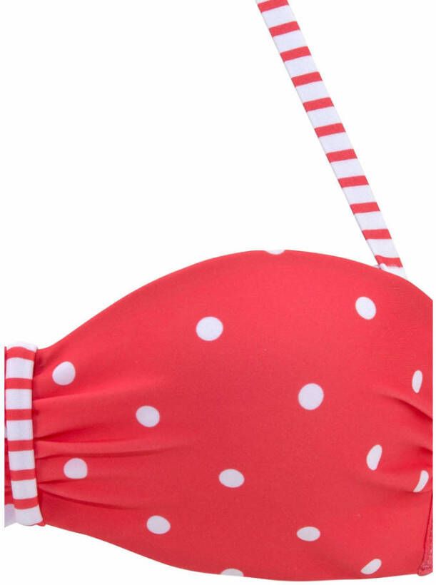 s.Oliver voorgevormde strapless bandeau bikinitop rood wit