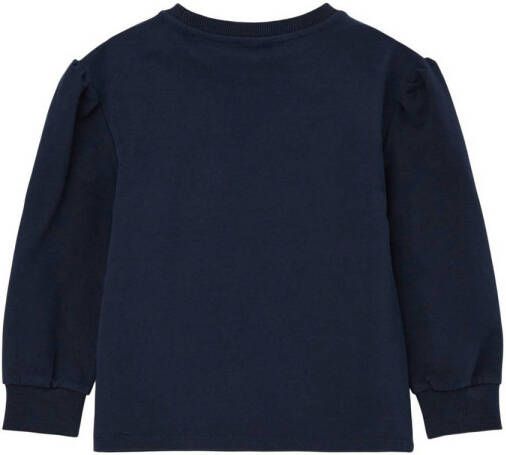 s.Oliver sweater met printopdruk donkerblauw