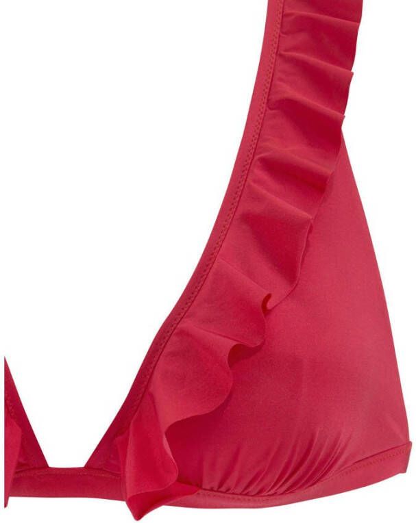 s.Oliver voorgevormde triangel bikini met ruches rood