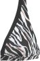 S.Oliver voorgevormde triangel bikinitop met zebraprint zwart wit - Thumbnail 2