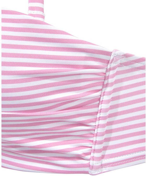 s.Oliver voorgevormde strapless bandeau bikini roze wit