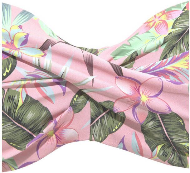 s.Oliver voorgevormde strapless bandeau bikinitop roze groen