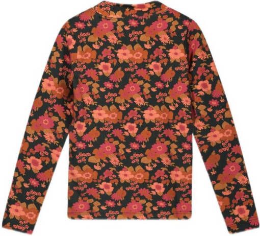 Street called Madison gebloemde longsleeve SAMMY rood zwart