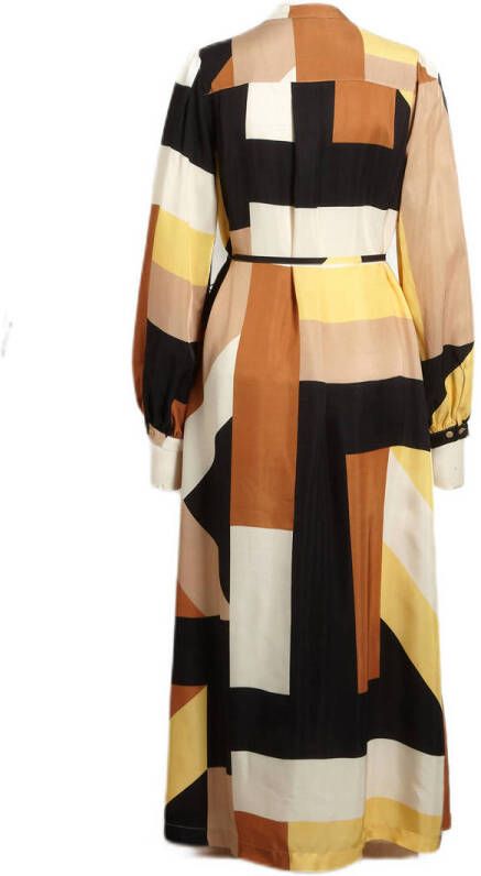 Summum Woman blousejurk met grafische print en ceintuur multi