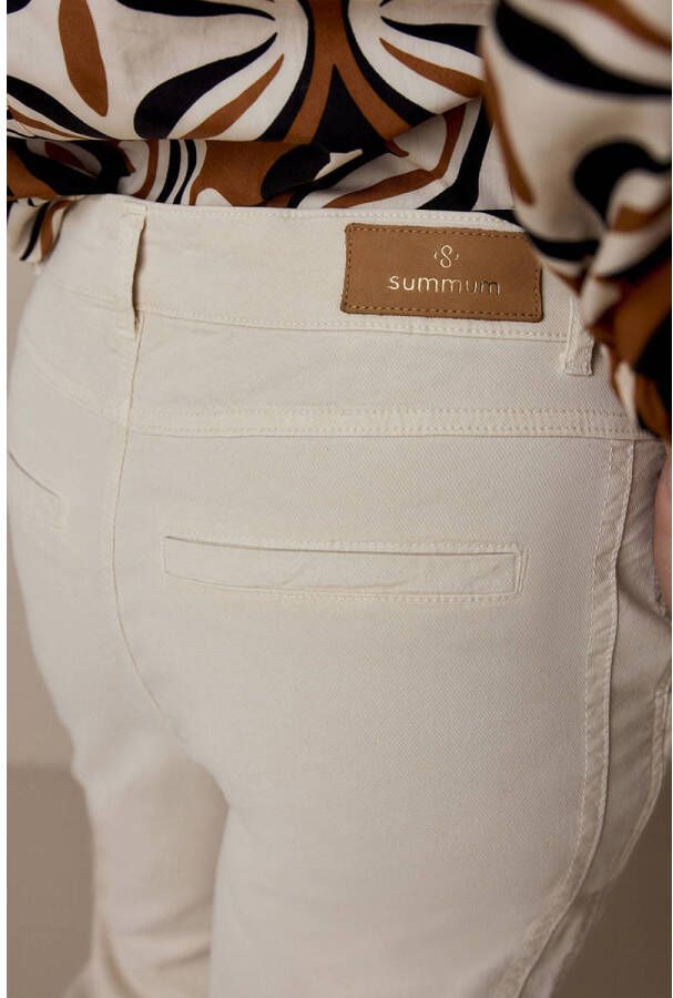 Summum Woman cropped high waist straight fit jeans ivoor