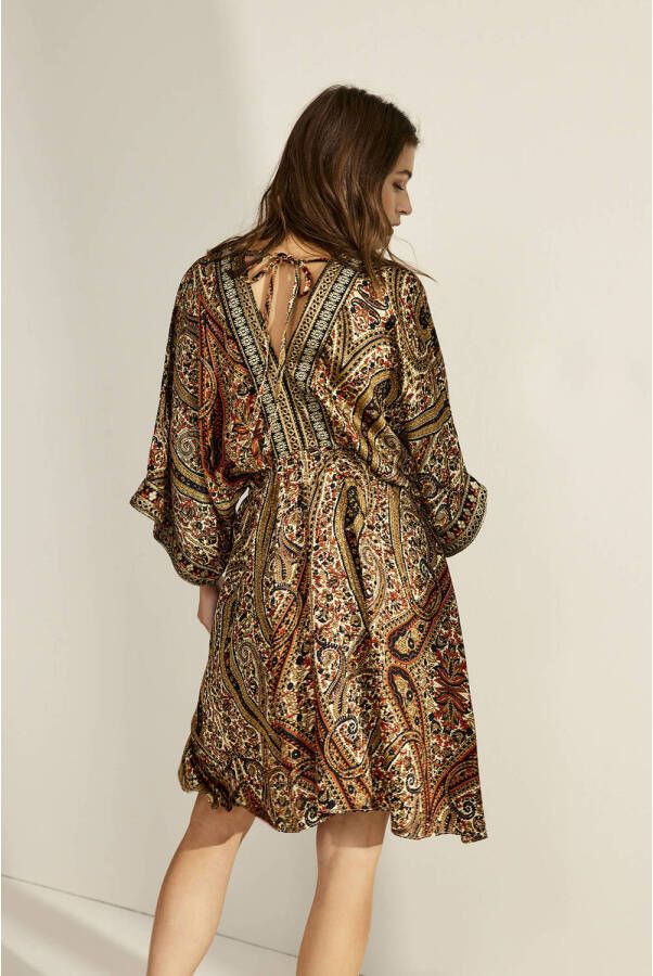 Summum Woman jurk met paisleyprint met open rug multi