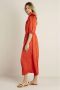 Summum Quinty x Woman one shoulder jurk met plooien oranje - Thumbnail 2