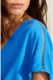Summum Woman Blauwe top met V-hals en kanten details Blauw Dames - Thumbnail 3