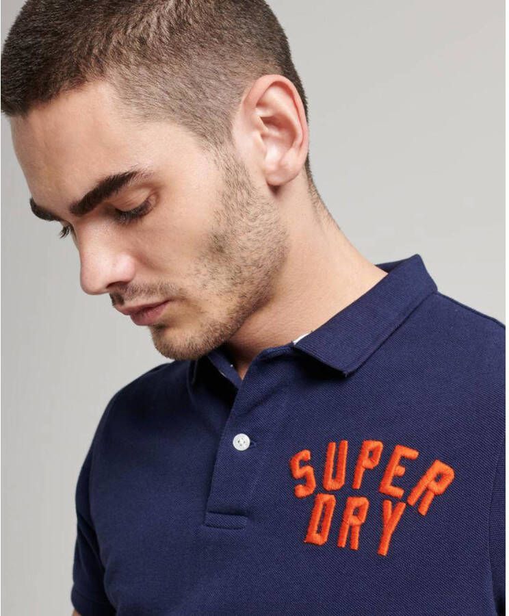 Superdry regular fit polo Superstate rich navy