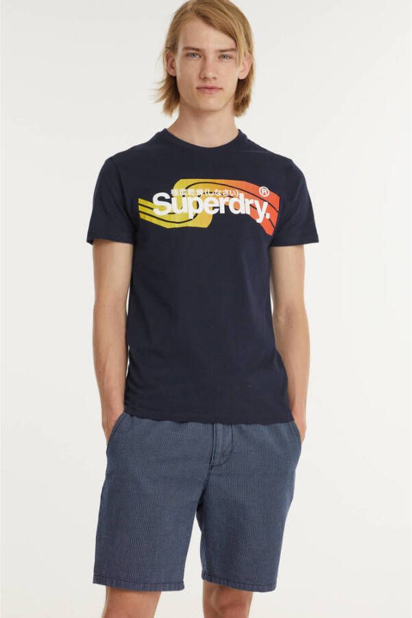 Superdry T-shirt met logo nautical navy