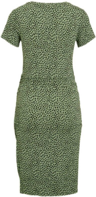 Supermom zwangerschapsjurk met dierenprint groen zwart Dames Viscose Ronde hals XXL - Foto 2