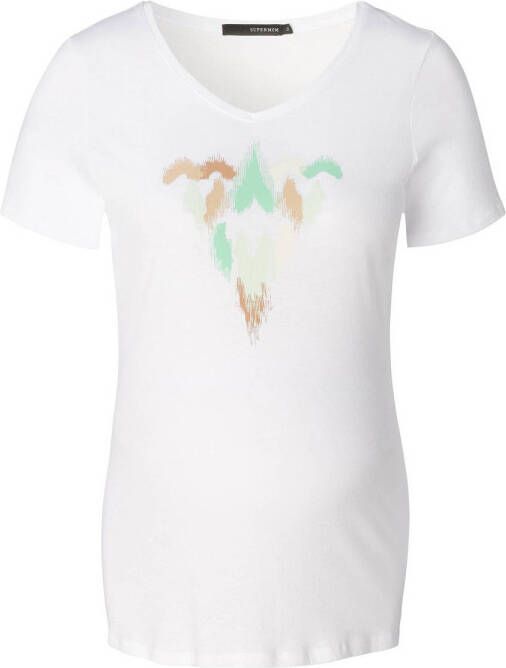 Supermom zwangerschapsshirt Henderson met printopdruk wit
