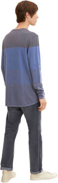 Tom Tailor Denim fijngebreide trui met textuur petrol grey