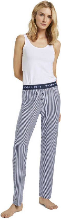 Tom Tailor gestreepte pyjamabroek donkerblauw wit