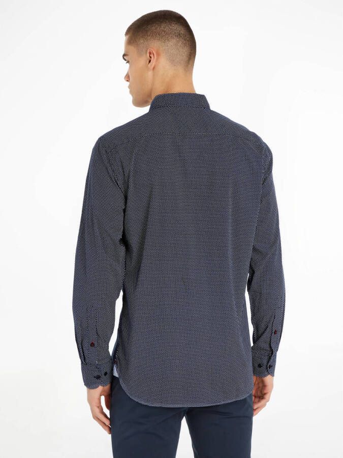 Tommy Hilfiger regular fit overhemd CORE FLEX met biologisch katoen carbon navy white