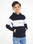 Tommy Hilfiger hoodie ESSENTIAL donkerblauw wit Sweater Jongens Sweat (duurzaam) Capuchon 110 - Thumbnail 3