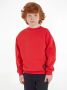 Tommy Hilfiger sweater met printopdruk en borduursels felrood Jongens Sweat (duurzaam) Ronde hals 110 - Thumbnail 2
