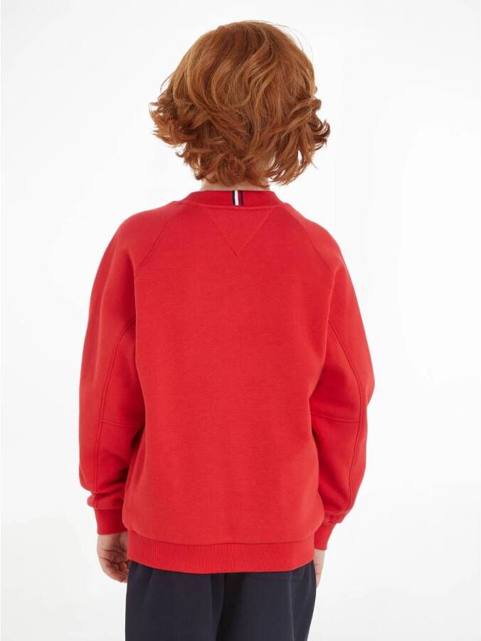 Tommy Hilfiger sweater met printopdruk en borduursels felrood