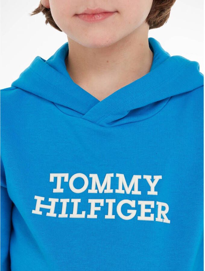 Tommy Hilfiger hoodie met logo aquablauw