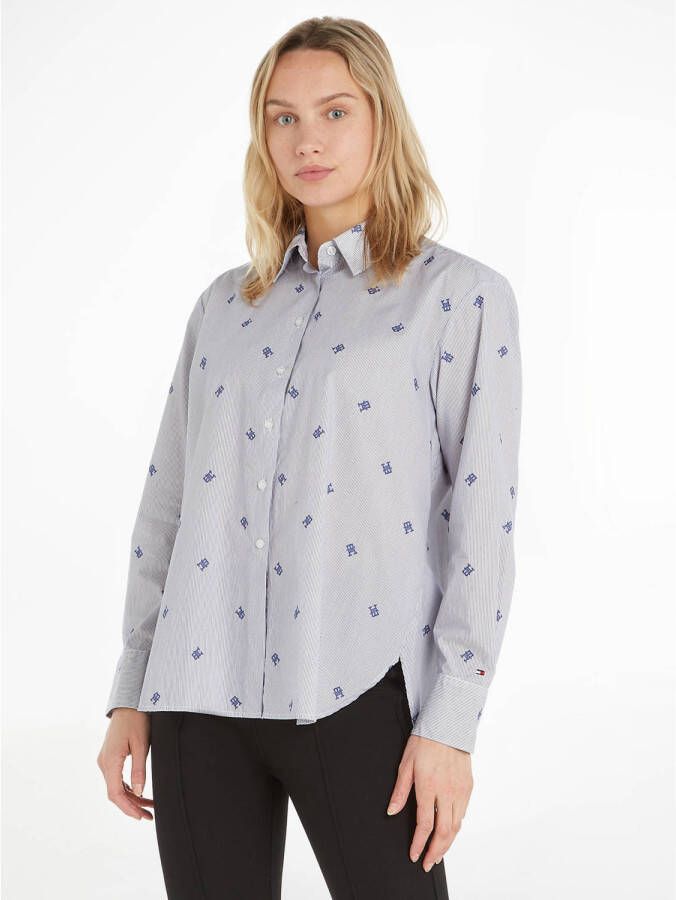 Tommy Hilfiger blouse met all over print lichtblauw
